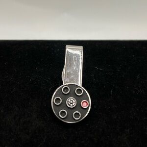 Vintage Robbins Co Silver Tone Tie Clip Bar 1.33”